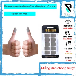 10 miếng dán chống mồ hôi, chống trơn cho ngón tay, chất liệu sợi bạc ( sản phẩm dùng 1 lần )