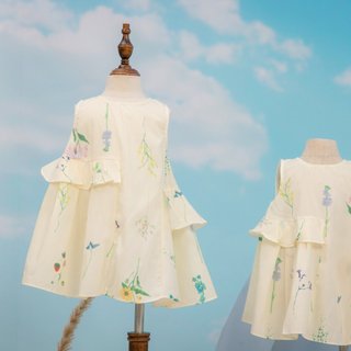 Váy bé gái,đầm bé gái ,váy sát nách phối bèo bé gái,đầm sát nách phối bèo eo bé gái