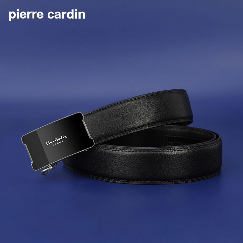 Thắt lưng da Pierre Cardin chính hãng da bò thật, khoá tự động, 2 mặt 1 dây
