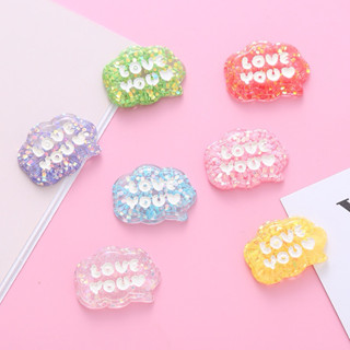 CHARM gắn dép , STICKER gắn dép chữ LOVE YOU có nhũ sẵn nút cài DÉP SỤC, DÉP CROCS