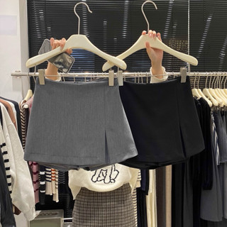 Quần giả váy trơn có xẻ dáng chữ A chất vải dày dặn Mimo