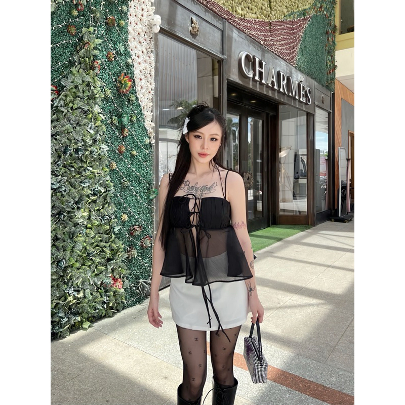 ÂME.STUDIO| Áo voan đan dây xoè Gladys Top
