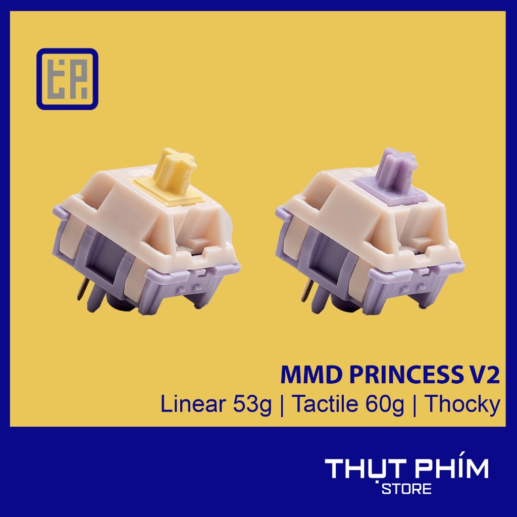 MMD Princess V2 Linear 53g Tactile 60g công tắc bàn phím cơ lò xo 2 tầng - Thụt Phím Store