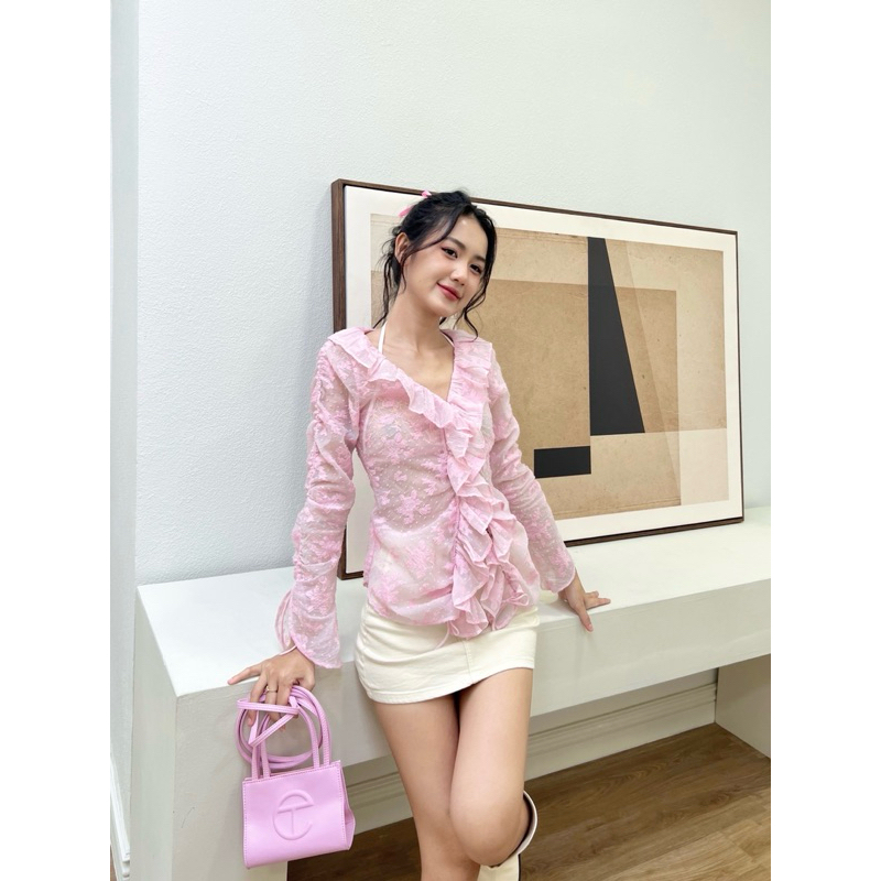 ÂME.STUDIO| Áo xuyên thấu nhúng bèo - Phedra Top