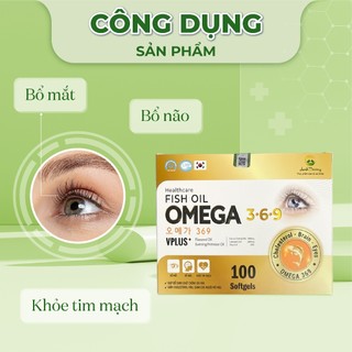 Viên uống dầu cá Omega 3 6 9 Ánh Dương hộp 100 viên hỗ trợ sáng mắt bổ não và tăng cường hệ tim mạch