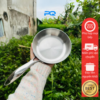 Chảo mini inox 18/10 Chockmen 14cm nấu đồ ăn dặm cho bé đáy 3 lớp đúc liền nguyên khối CKM583