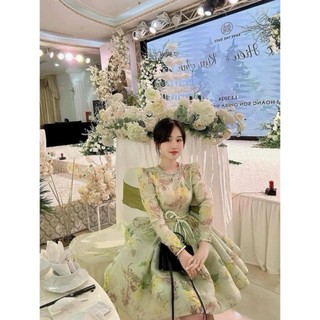 MÃ 716 VÁY TƠ HOA CHO NỮ ĐI TIỆC ĐI CHƠI SANG CHẢNH