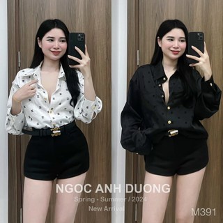 Áo  SƠ MI LỤA  chữ siêu xinh