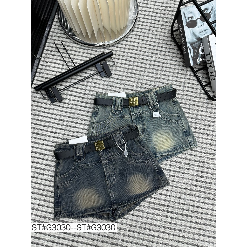 Chân váy jeans denim bò ngắn kèm đai UMEE QCCC QCL1 CV277 G3030