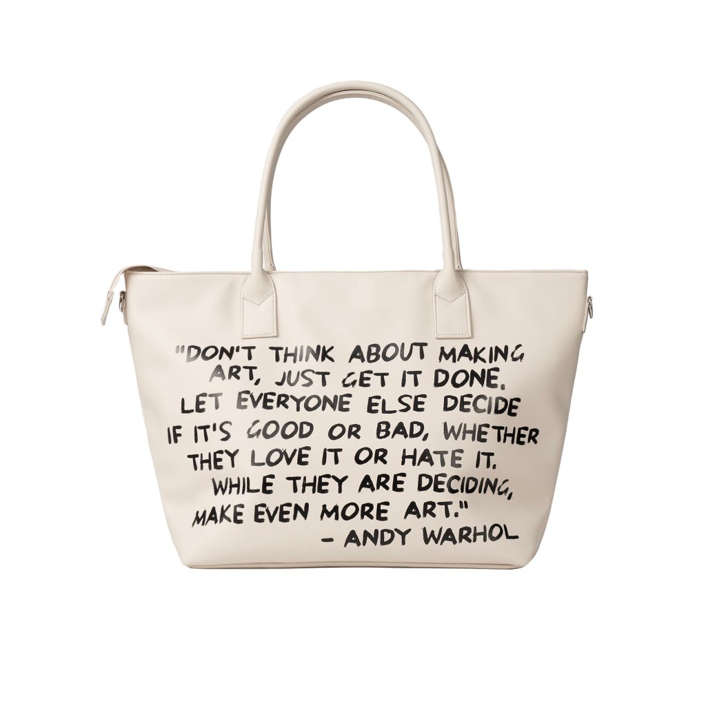 Túi Tote SPOILED cỡ lớn League NOW OR NEVER Da PU cao cấp / Kem