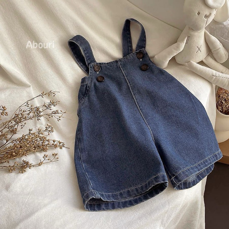 Quần yếm Em Bap Order, quần yếm denim dáng rộng phong cách hàn quốc cho bé
