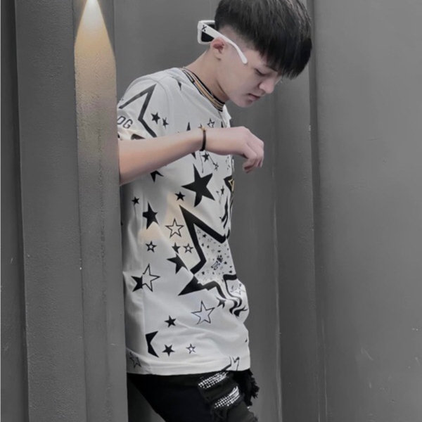 Áo Thun DG Họa Tiết Ngôi Sao , Áo Phông Tay Lỡ Form Rộng Unisex Nam Nữ