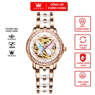 Đồng hồ nữ Olevs lộ cơ ngũ sắc chính hãng,Đồng hồ đeo tay thời trang nữ công sở hiện đại,Đông hồ chống nước tặng bạn gái