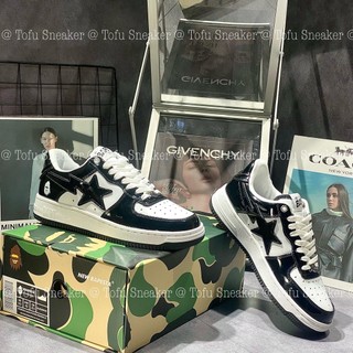  Giày Sneaker cổ thấp - A BATHING APE BAPE STA LOW BLACK WHTE “ TRẮNG ĐEN “ 