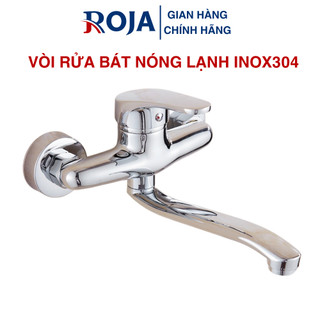 Vòi rửa bát đồng mạ crom bóng vòi rửa chén gắn tường cao cấp roja