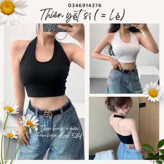 Áo yếm trơn croptop hình thật thun borip UN-QT nữ -Thiên Yết