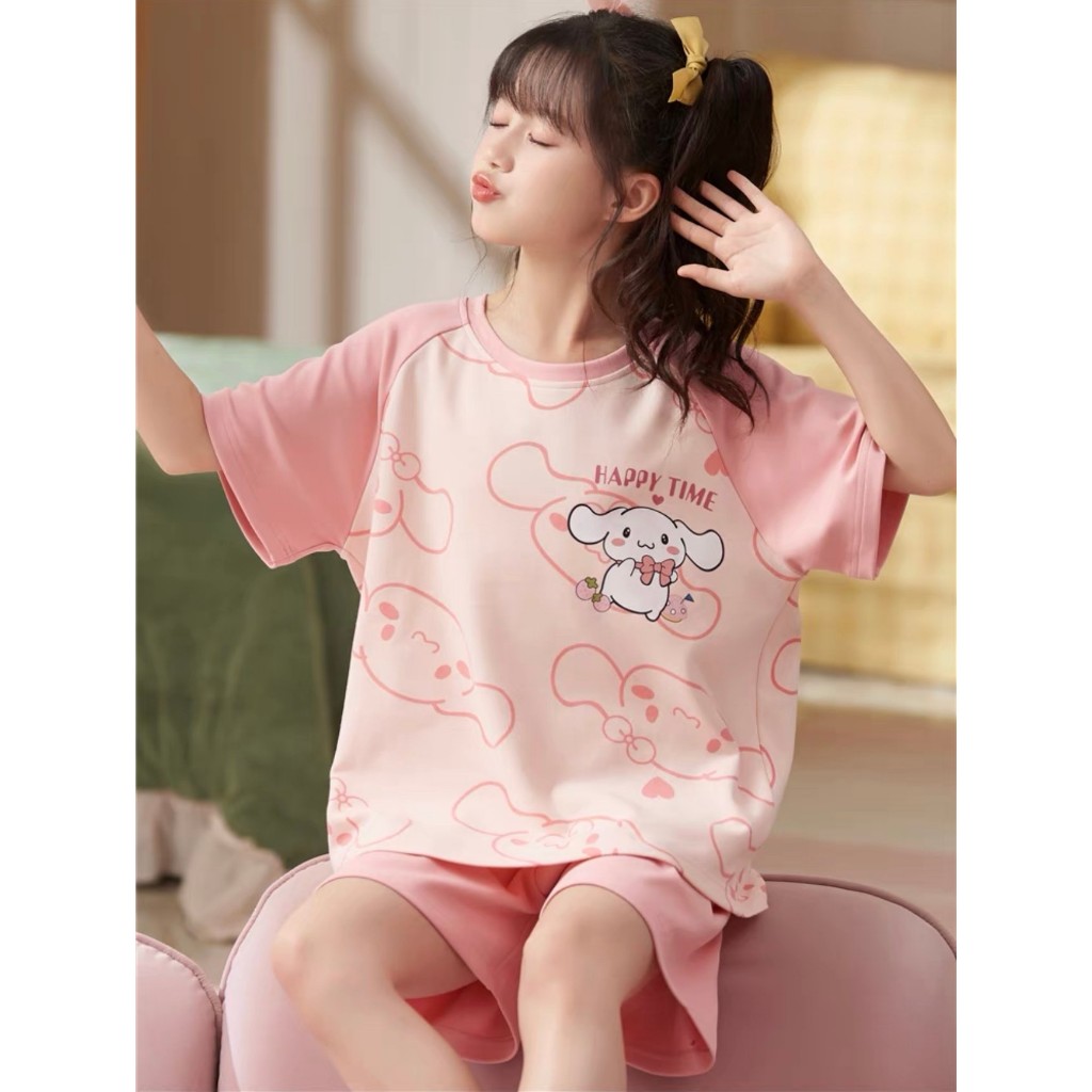 Bộ thun cotton ngắn tay cho bé gái 5 màu, 5 hình in cực đáng yêu. Bộ thun gồm Quần và Áo cho bé gái từ 9-52Kg