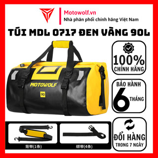 Túi Trống Chống Nước Du Lịch Thể Thao Phản Quang MOTOWOLF MDL0717 Đen Vàng Size 90L - Motowolf Việt Nam Chính Hãng