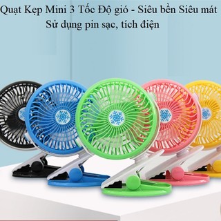 Quạt Kẹp Bàn Mini Thích hợp cho dân Văn Phòng, Xoay 360 độ, Kẹp chắc chắn – Siêu Mát - Quạt tích điện mini
