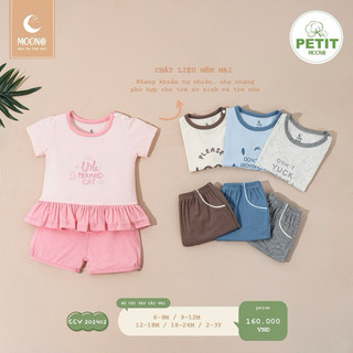  Bộ quần áo cộc tay cài cho chất petit mềm mát cho bé 6–15kg