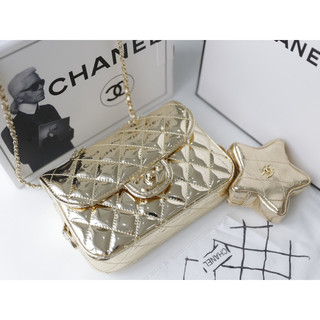 Túi Cha.nel Classic Star sp size 20cm 3 màu da bóng fullbox nam châm 2 lớp