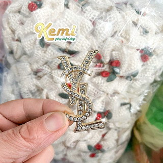 Gim cài áo , váy SYL đính đá sáng size 3x5cm có kim cài
