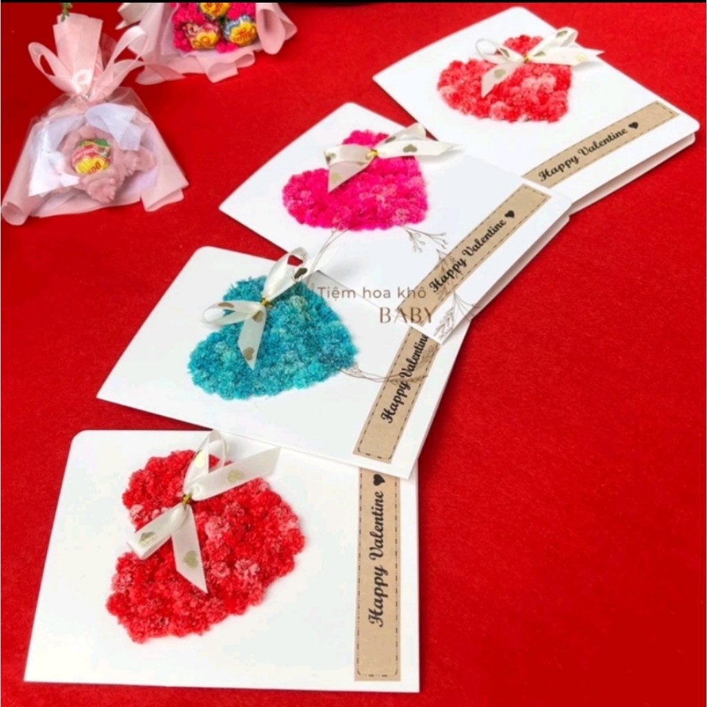 Thiệp hoa khô handmade