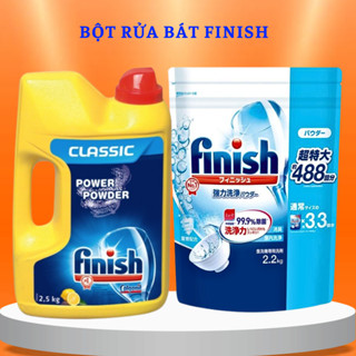  Bột rửa bát Finish 2,5kg 2,2kg siêu sạch siêu tiết kiệm dùng cho mọi dòng máy rửa bát bóng muối viên rửa chén Finish 
