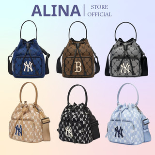 Túi rút mlb ny monogram bucket bag new york yankees full tag code