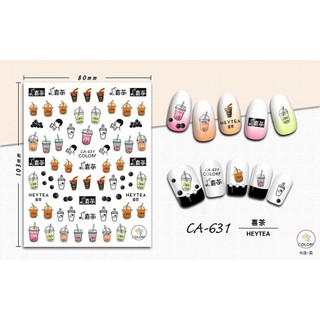 sticker dán móng hình bánh kem, kem, nước ngọt
