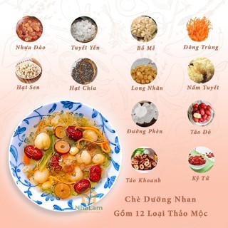 Set chè dưỡng nhan set nguyên liệu, nguyên liệu làm chè dưỡng nhan, set nấu chè dưỡng nhan 12 vị