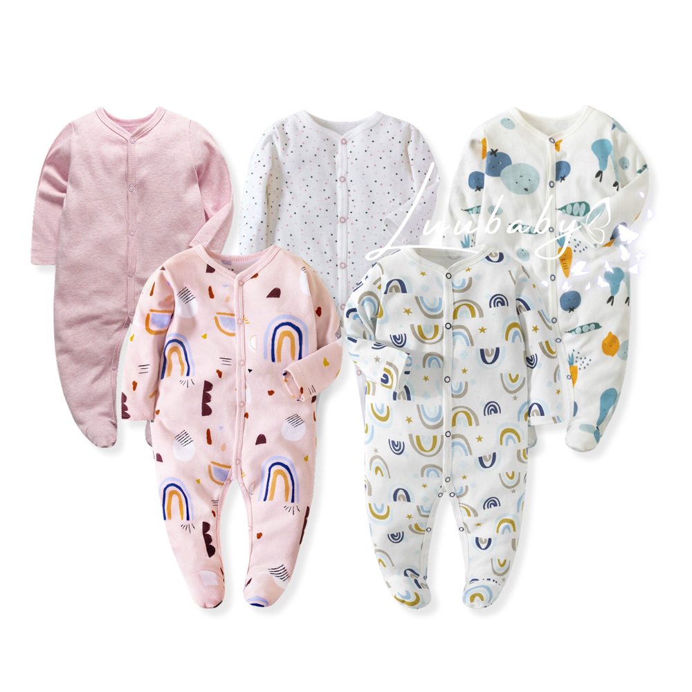 Bodysuit liền tất, sleepsuit cho bé trai bé gái chất cotton cao cấp mềm mại, thấm hút mồ hôi SL01