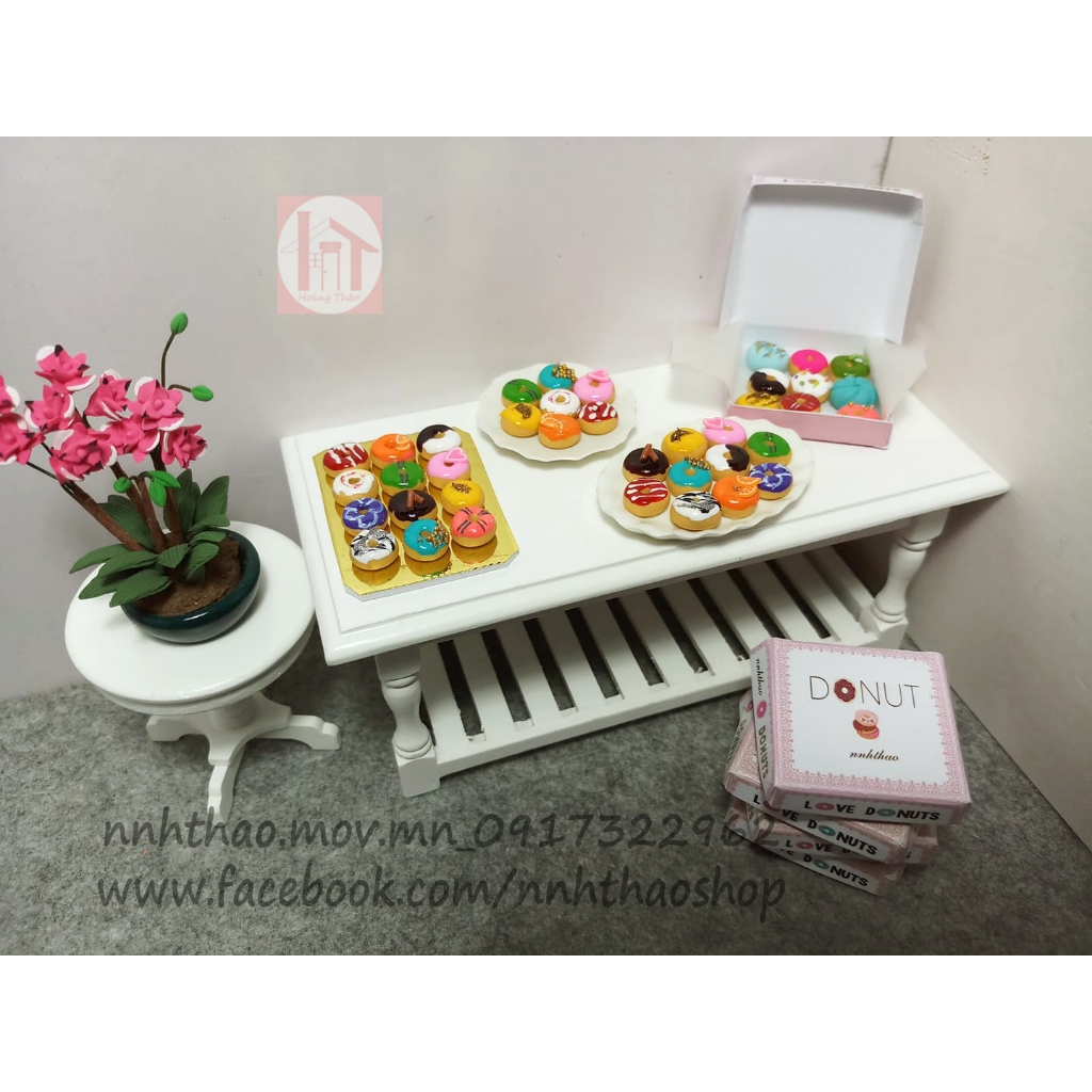 Minifood trang trí mô hình, búp bê_Hộp donut