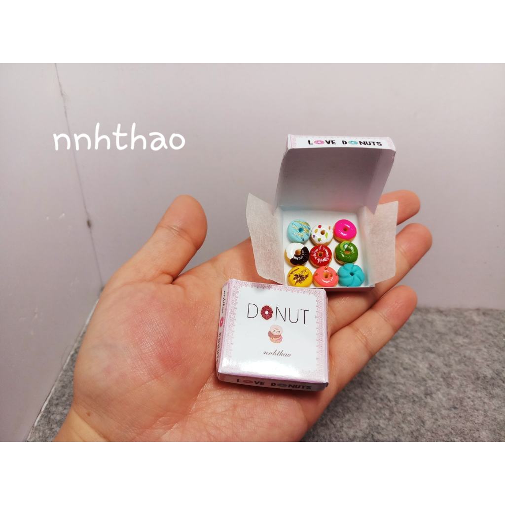 Minifood trang trí mô hình, búp bê_Hộp donut