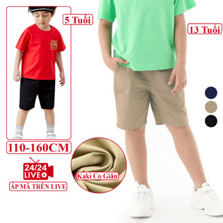Quần Short Đùi Kaki Trẻ Em Cho Bé Trai KooKoo Cạp Chun Vải Cotton Mềm, Quần Đùi Sooc Học Sinh Kaki Bé Trai Đi Học