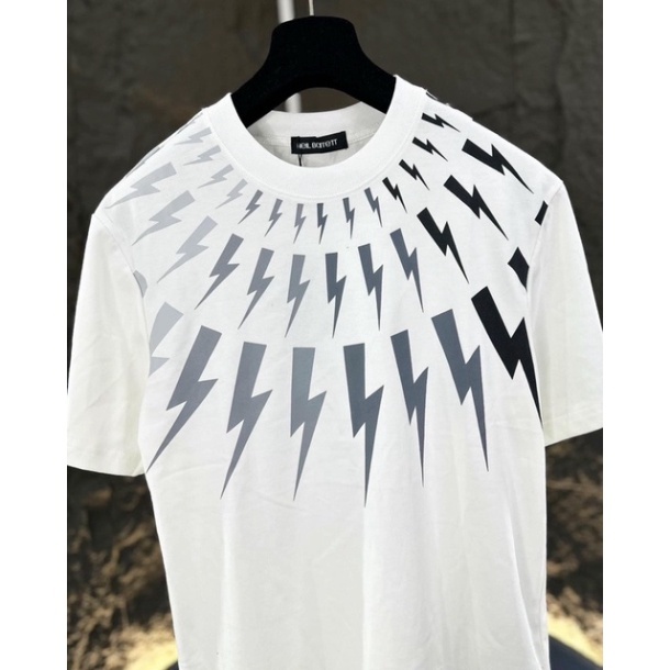Áo Phông Cộc Tay In Hình Tia Sét - Áo Thun Cotton Mát Thấm Hút Mồ Hôi Hàng Đẹp 2023