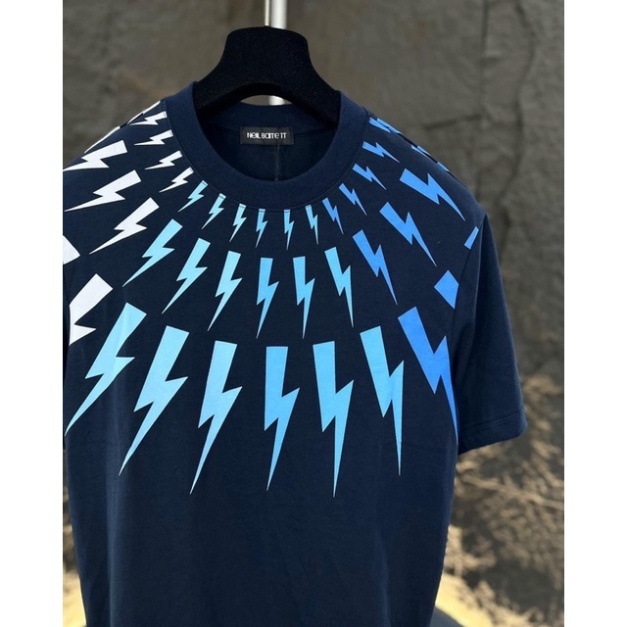 Áo Phông Cộc Tay In Hình Tia Sét - Áo Thun Cotton Mát Thấm Hút Mồ Hôi Hàng Đẹp 2023