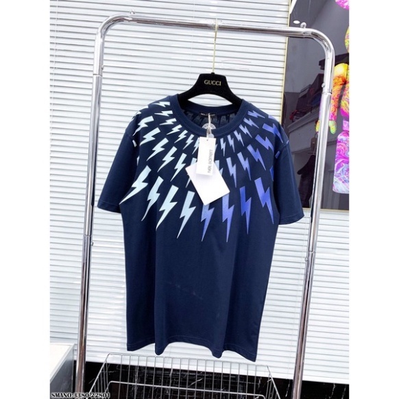 Áo Phông Cộc Tay In Hình Tia Sét - Áo Thun Cotton Mát Thấm Hút Mồ Hôi Hàng Đẹp 2023
