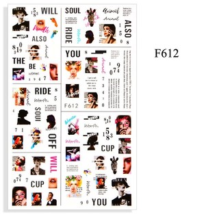 Sticker dán móng chủ đề báo chí