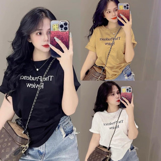 Áo Thun Nữ Form Rộng 3158 Cotton Khô Unisex In Chữ The Prudence