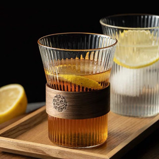 Ly Thủy Tinh Chịu Nhiệt Có Vòng Gỗ Chống Nóng Re'gala Decor - Ly trà, Cốc Coffee Độc Đáo Dung Tích 220ml- 330ml