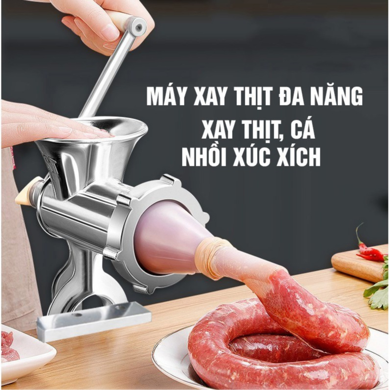 Máy Xay Thịt Bằng Tay Nhồi Xúc Xích Lạp Sườn - Máy Xay Thịt Đa Năng Bằng Gang Nhồi Xúc Xích Siêu Bền Siêu Tiện Lợi