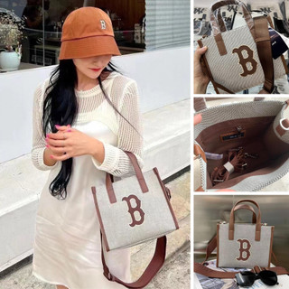 Túi Xách MLB NY Basic Big Logo Canvas Bucket Bag Full Box