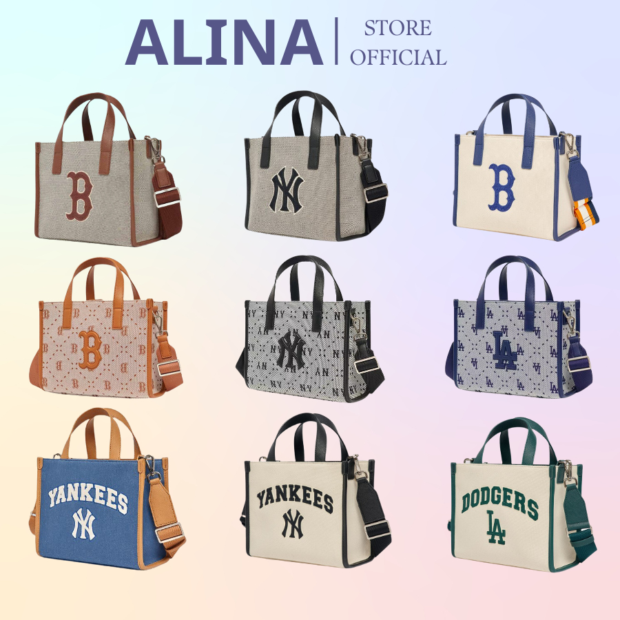 Túi Xách MLB NY Basic Big Logo Canvas Bucket Bag Full Box