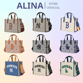 Túi xách mlb ny basic big logo canvas bucket bag full box