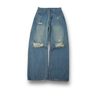 Quần jeans xanh rách Unisex nam nữ