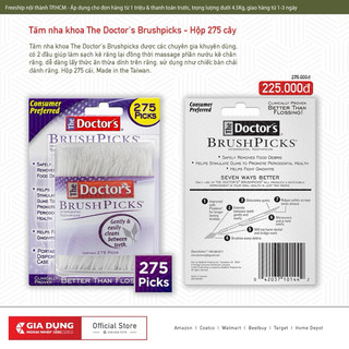 Tăm nha khoa The Doctor's Brushpicks hộp 275 cái