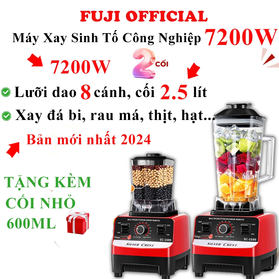 Máy xay sinh tố công nghiệp Đức SILVER CREST bản cao cấp 2 cối xay, máy xay sinh tố giá tốt bảo hành 2 năm