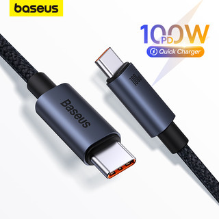 Dây cáp sạc nhanh baseus 100w c to c kết nối dữ liệu 480mbps bọc dù bền đẹp dài 1m 2m