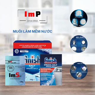 Muối rửa bát - Muối làm mềm nước Finish 4kg -1.2kg - 1.5kg - Muối chuyên dụng Isarel ImS 1.5kg làm mềm nước tiết kiệm